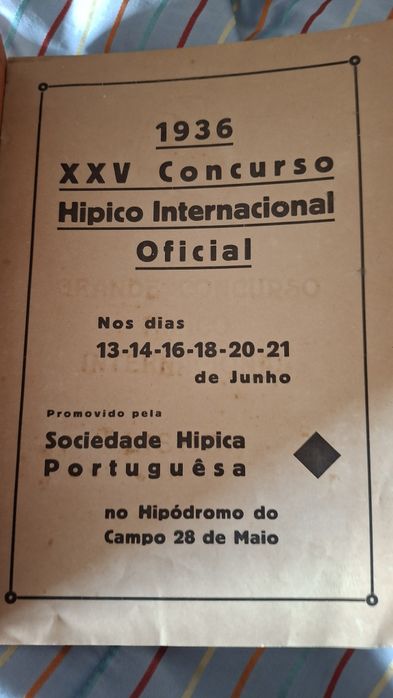 Programas concurso hipico Lisboa anos 30 hipismo equitação