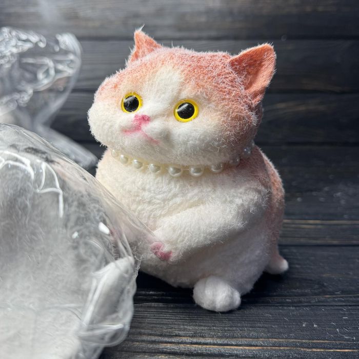 Великий антистрес сквіш з бусінками"Таба котик" 20 см