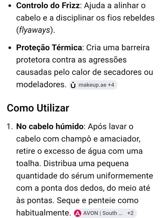 Sérum para Cabelo com Óleo de Argão 30ml AVON