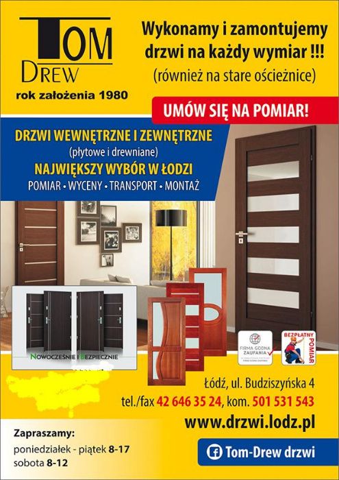 Montaż drzwi na stare futryny Łódź (Nietypowe wymiary,FELC 20 mm)