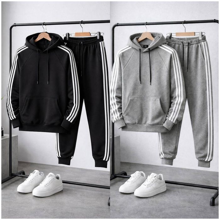 Чоловічий теплий костюм з лампасами