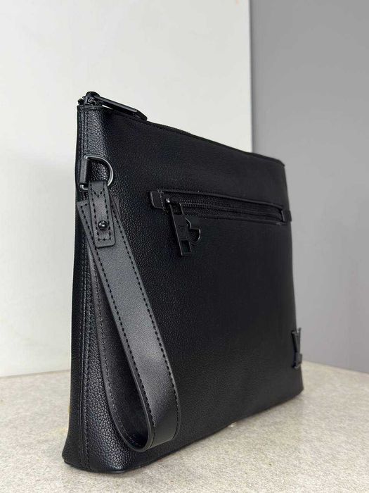 Сумка-клатч Луї Віттон (LV) чорна шкіряна / Мужская барсетка Луи Витон