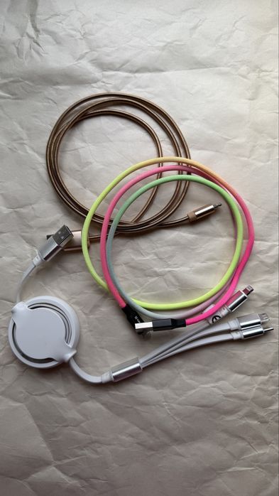 Кабель для зарядки lightning, type c, micro usb