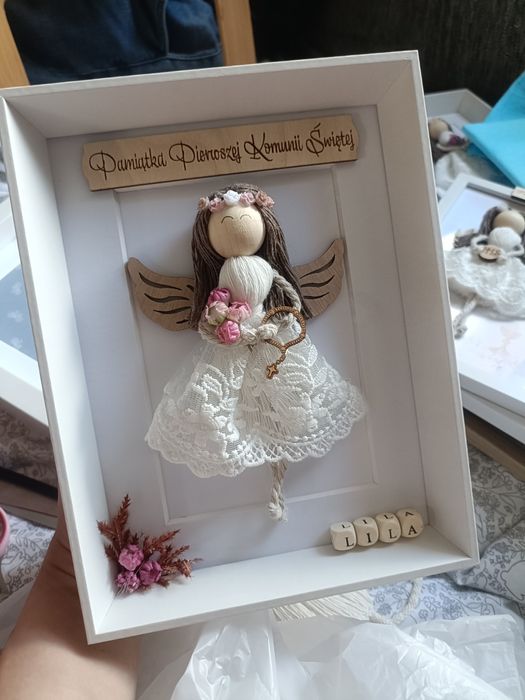 Ramka Anioł Stróż pamiątka podziękowanie prezent komunia chrzest