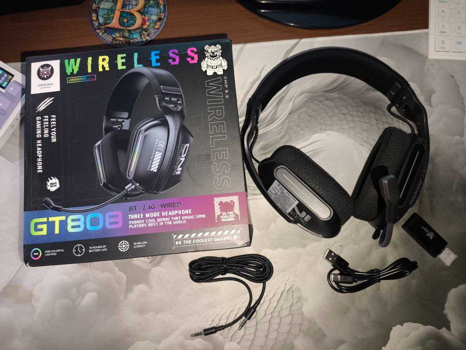 Игровые беспроводные наушники Onikuma GT808