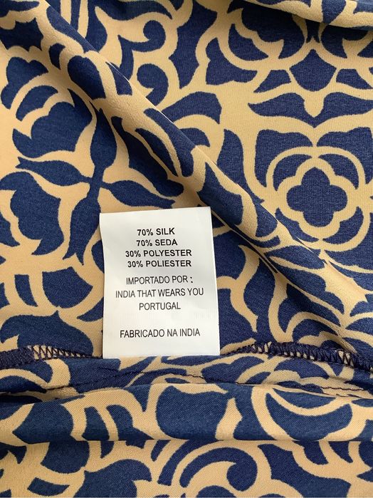 Vestido traçado azul / beje novo