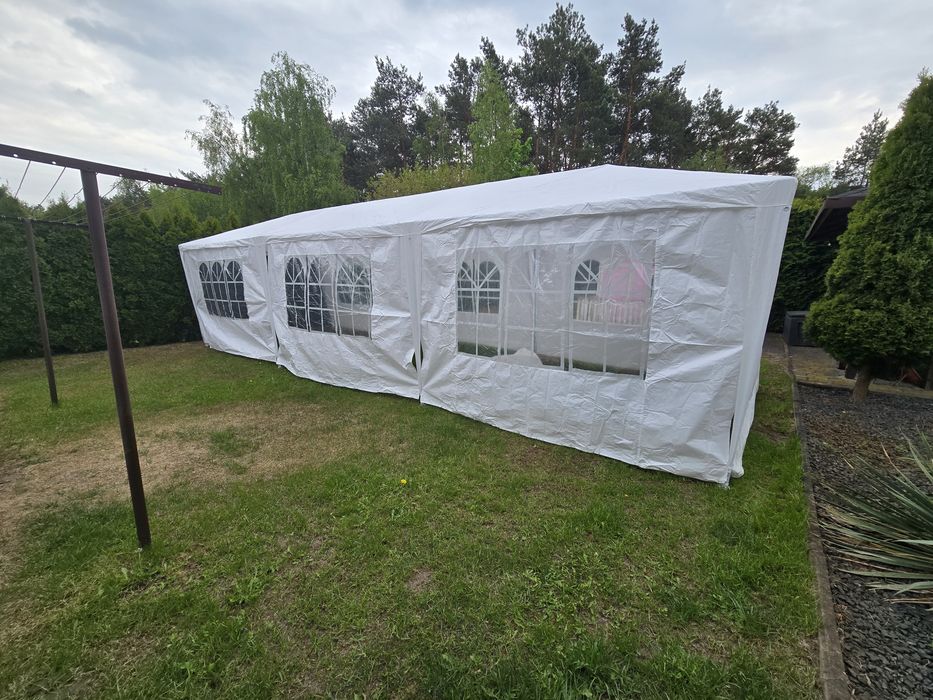 Bialy  pawilon ogrodowy 3X9m, 8 ścian imprezowy handlowy