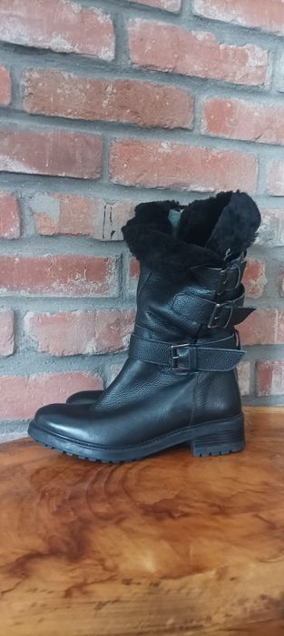 skórzane botki biker Dune London 38
