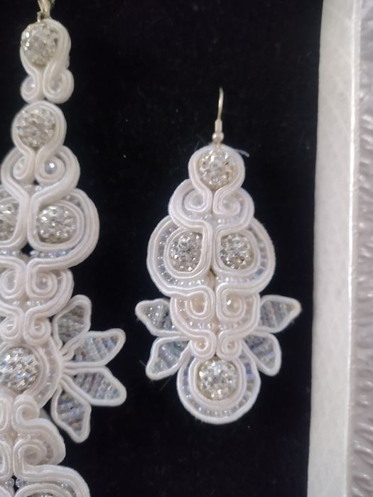 Biżuteria ślubna sutasz zestaw hand made