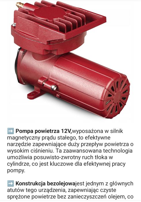 Pompa powietrza do pracy ciągłej .12V.3000L/h