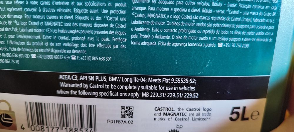 Мастило Castrol 5w-40