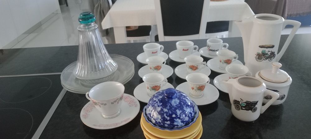 Louça de vidro e em porcelana