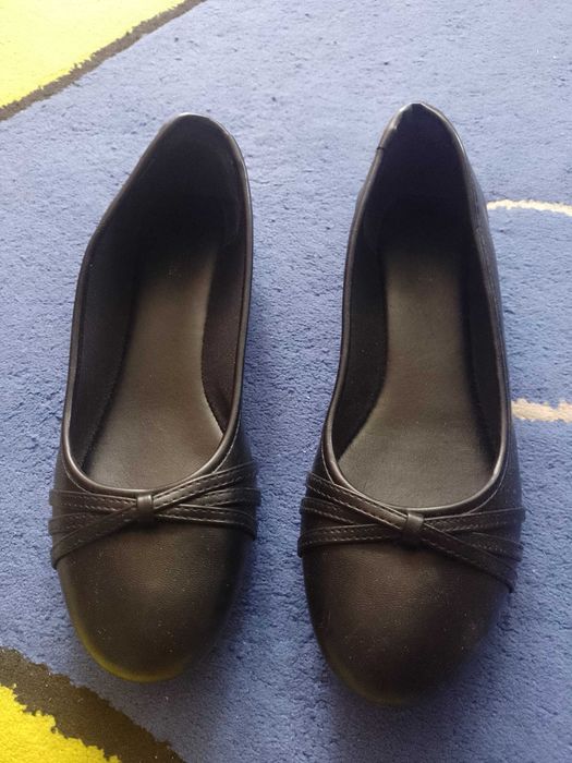 Pantofelki czarne baletki rozpoczęcie roku szkolnego 38