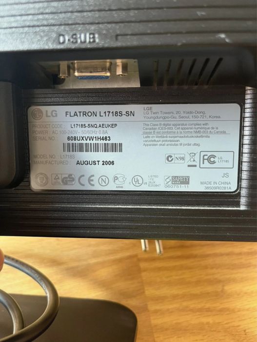 LG Monitor 17’’ Flatron L1718S