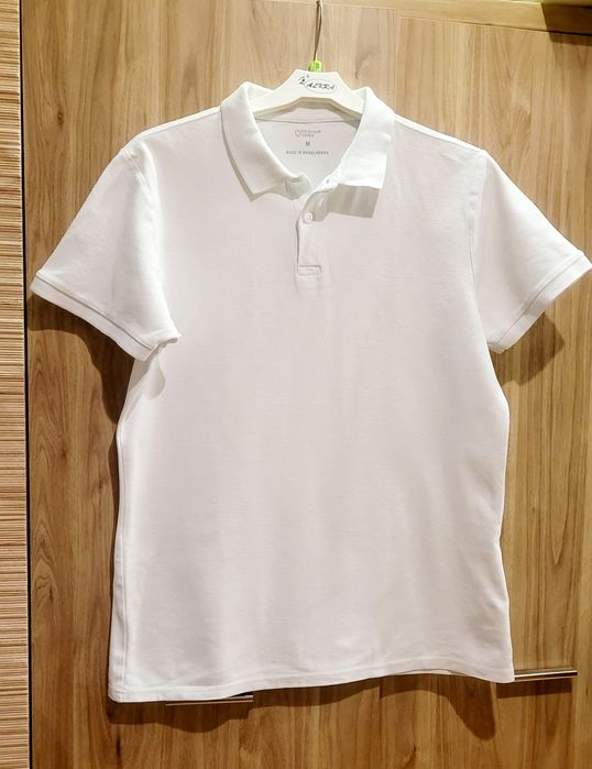 Koszulka męska polo biała 100% Bawełna Primark Rozm. M
