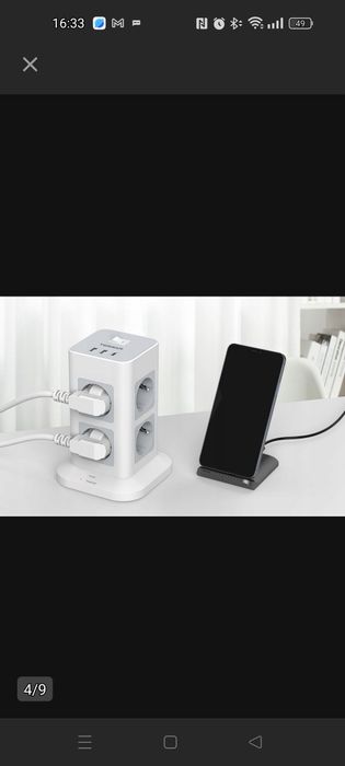 Tessan Uniwersalna Listwa Zasilająca Przedłużacz 8x Ac 3x Usb Kabel 2m