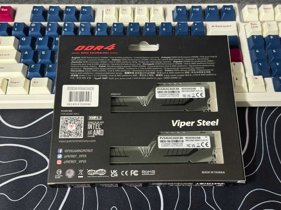 Оперативна пам’ять Patriot Viper Steel DDR4 64GB 2×32GB 3600MHz RAM