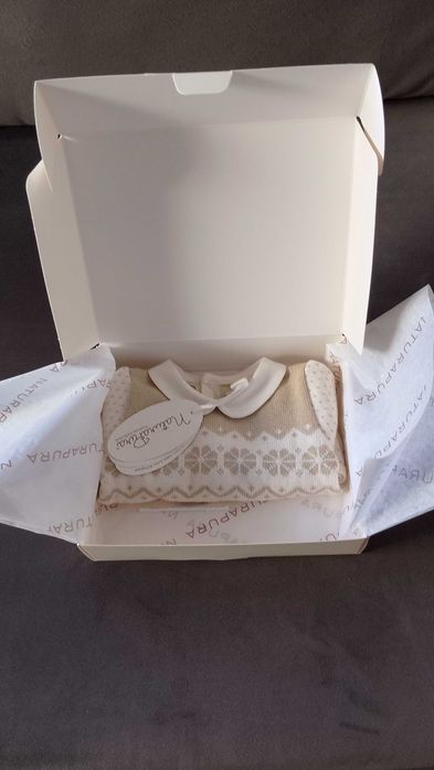 Vestido em tricot NaturaPura (tamanho: 3 meses)
