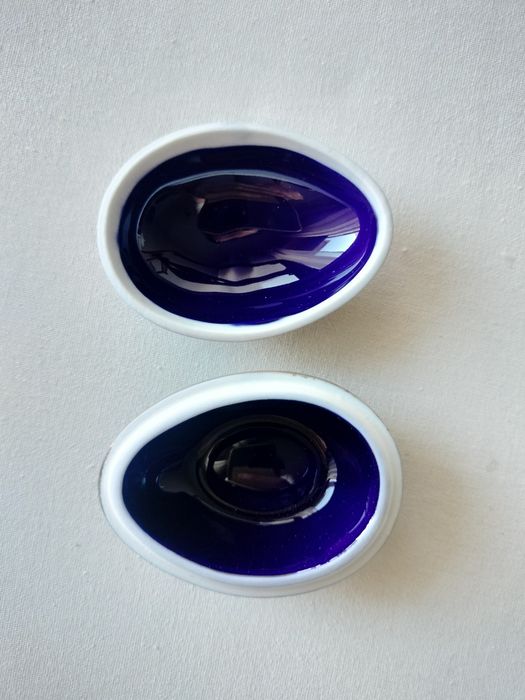 Ovo em Porcelana Limoges Castel – Azul Cobalto e Ouro (Impecável)