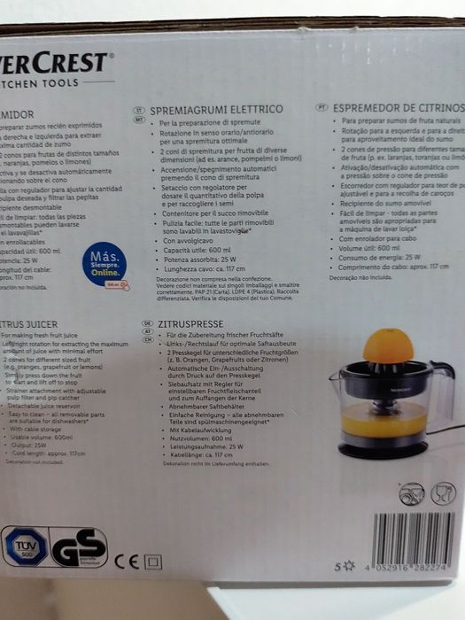 Espremedor citrinos silvercrest