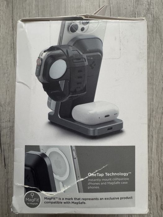 Бездротова зарядна станція Spigen OneTap Pro 3 (S318W)