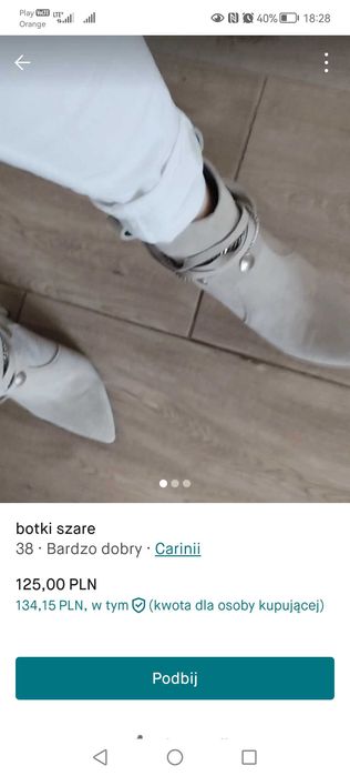Botki carinii skóra zamszowa naturalna