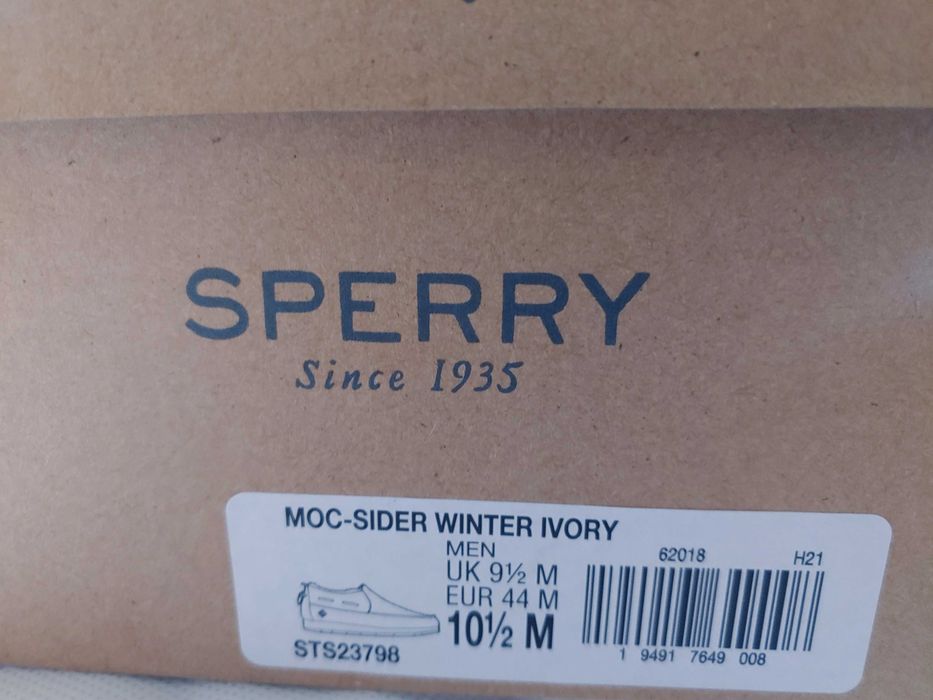 Зимние мокасины SPERRY Moc-Sider, нубук, натуральный мех, 44 EU