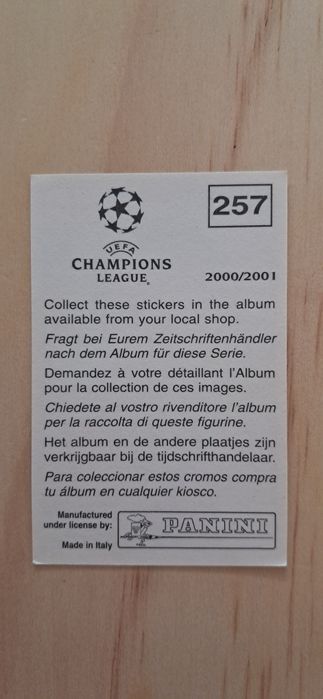 Cromo Roy Kane(Uefa Champions League)da Panini