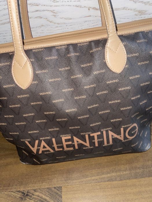Torebka torba Valentino shopperka na ramię monogram z wadą duża
