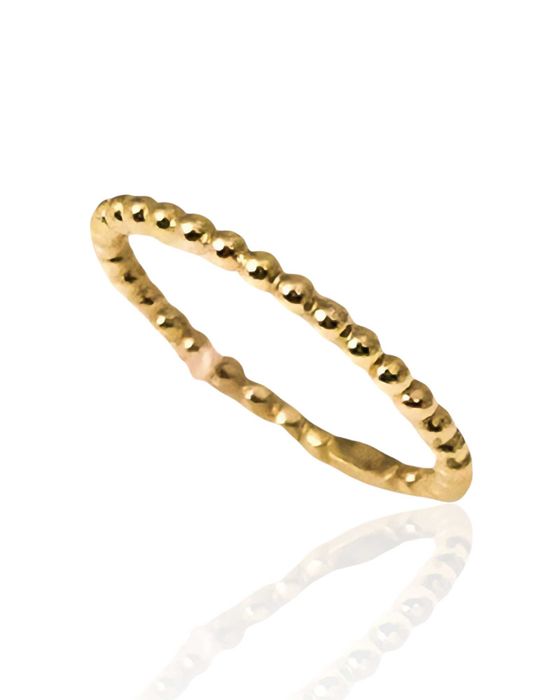 Złoty pierścionek z kulkami pr.585