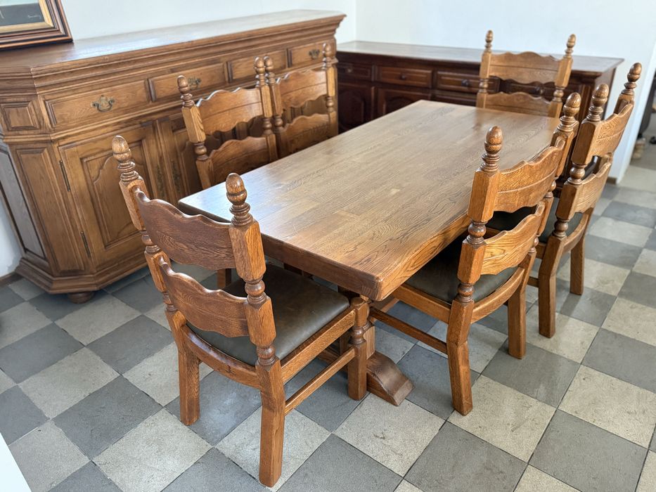 стіл прямокутний + 6 стільців