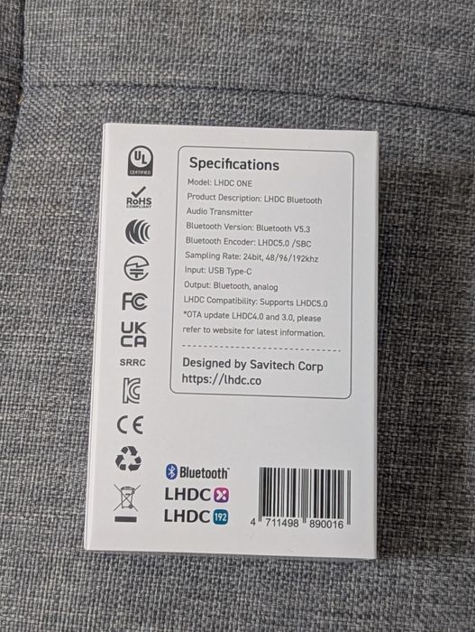 Бездротовий аудіо-адаптер LHDC One USB Transmitter (ЦАП / Трансміттер)