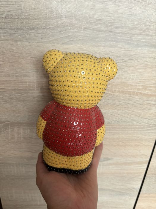 Styropianowy miś z cekinów