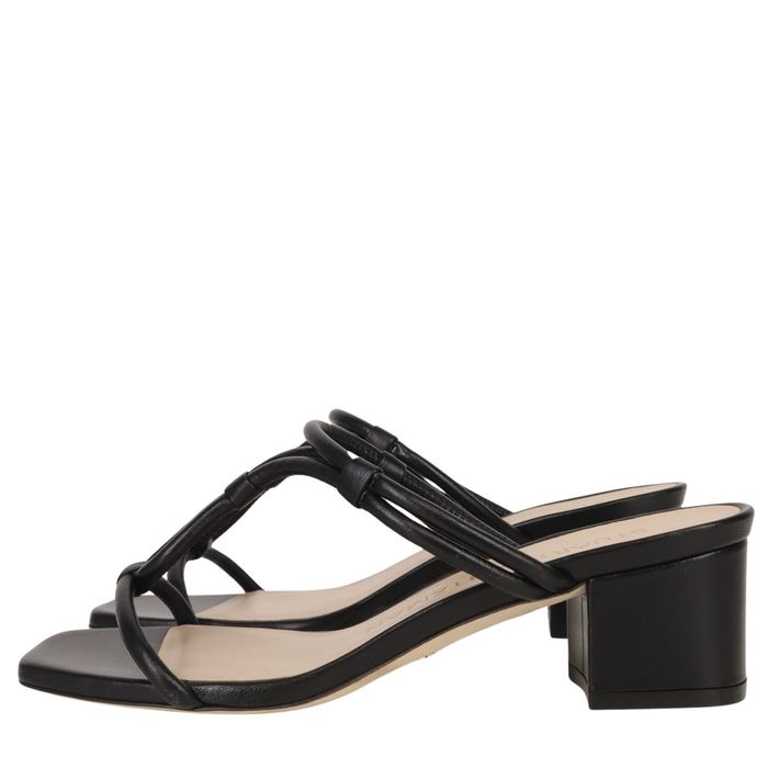 Klapki damskie Stuart Weitzman, rozmiar 37,5, czarne, skórzane, letnie SCH4595