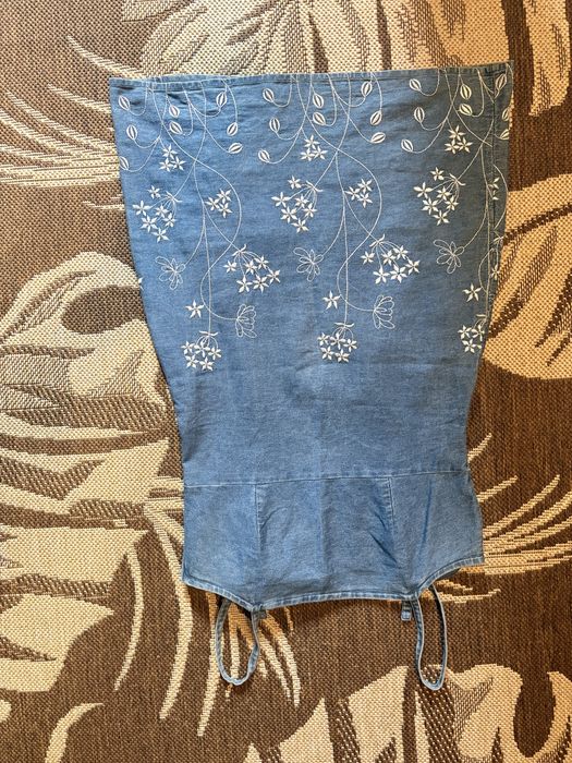 Jeansowa sukienka z haftem Marks & Spencer r. 38 / M / Vintage