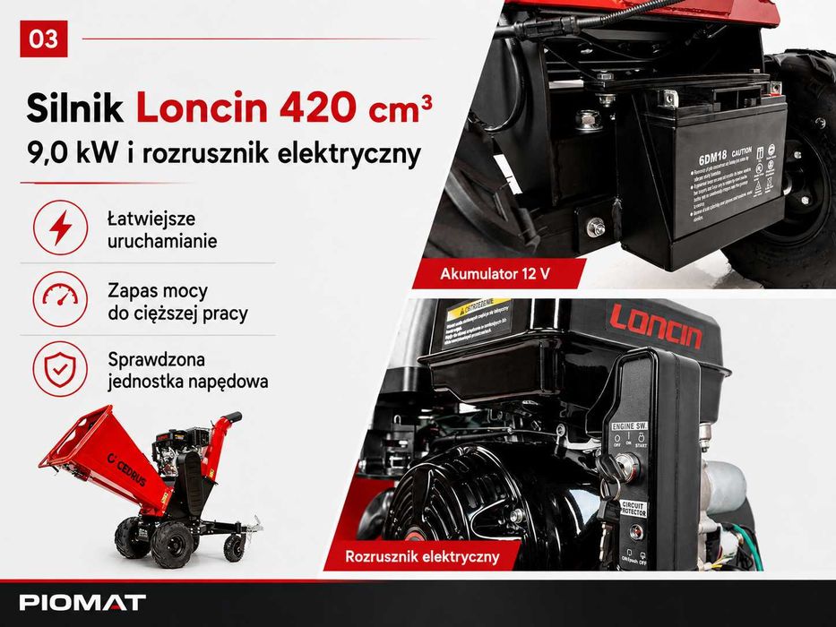 Cedrus RB04PRO-E Rębak spalinowy 15 cm rozrusznik elektryczny