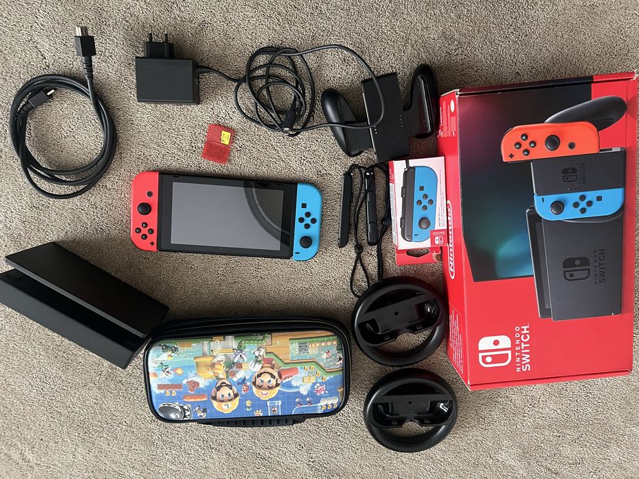 Nintendo switch com muitos acessorios