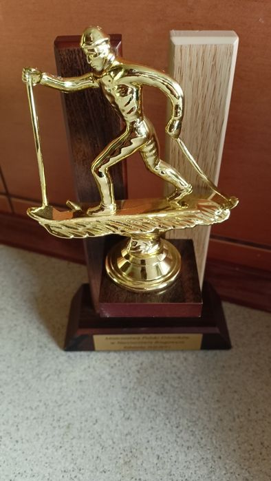 Statuetka narciarza nagroda w zawodach sportowych