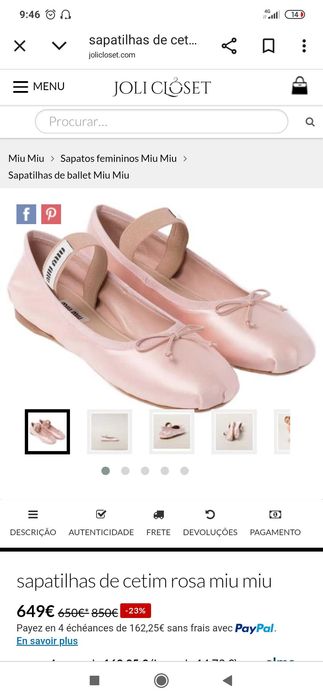 Luxuosas Bailarinas em Cetim - Miu Miu