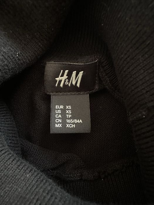 Czarny męski sweter golf gładki sweterek golfik basic XS 44 S 46 H&M