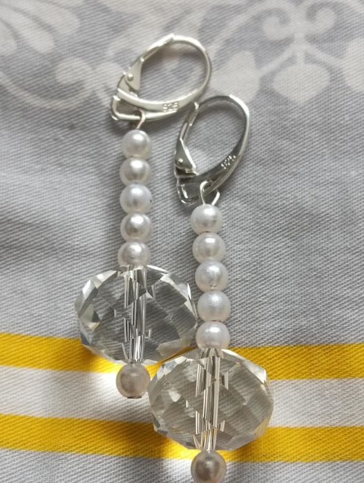 Kolczyki na posrebrzanych biglach