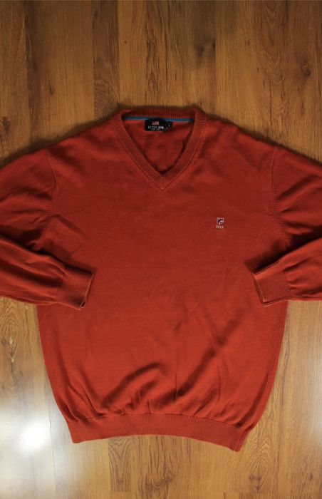 Sweter US Polo Assn r. L dekolt V bawełniane męski