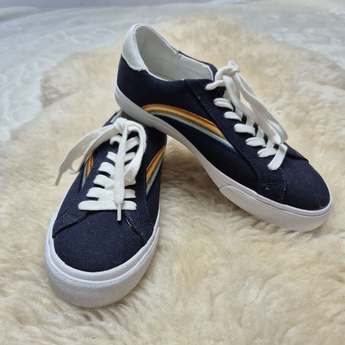 Buty meskie 37,5  Sneakers Granatowe tecza