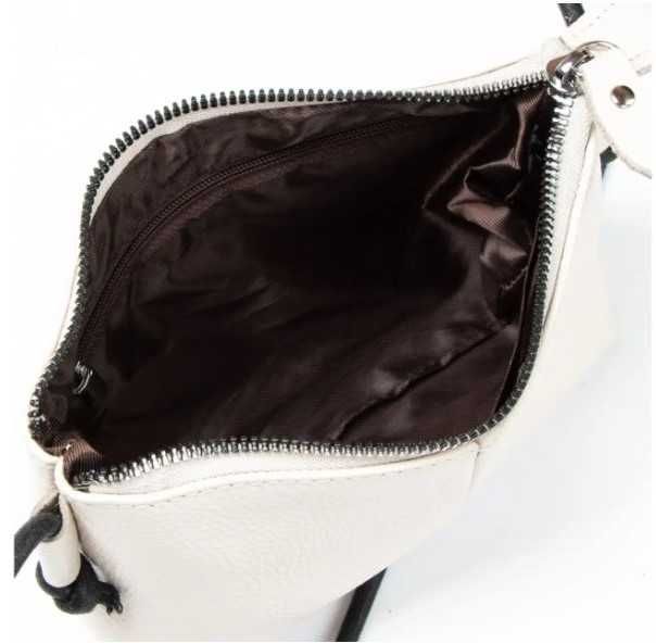 Шкіряна біла сумочка, клатч, крос-боді, сумка