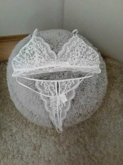 Koronkowy komplet otwarty,XL