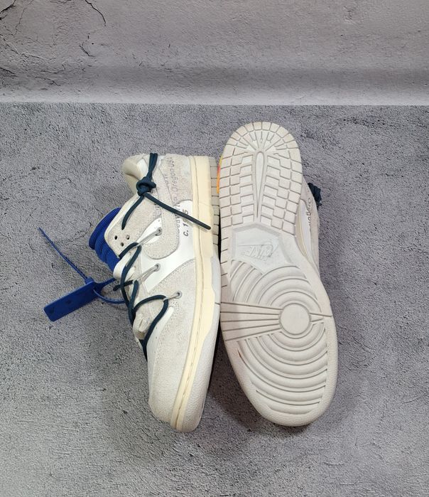 Кожаные кроссовки Nike Dunk Off White Lot 16 мужские