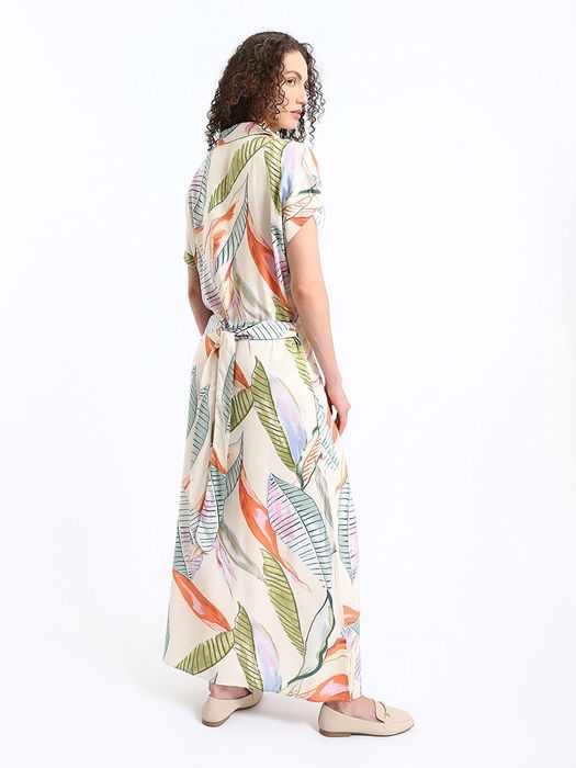 LC WAIKIKI Квіткова сукня-сорочка з коротким рукавом для жінок