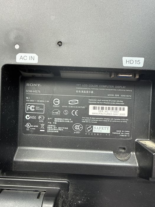 Monitor 15 cali Sony