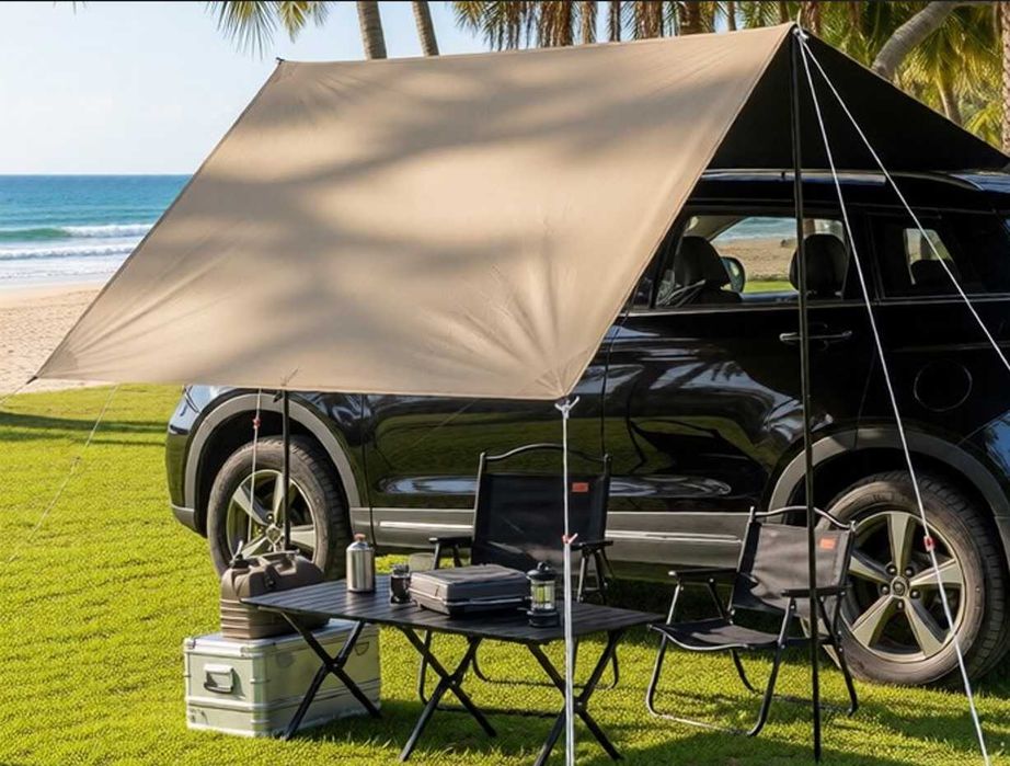 Тент маркіза для авто 3x2 м, 3x3 м, 3x4 м, 5x5 м кемпінговий навіс для пікніка захист від сонця та дощу