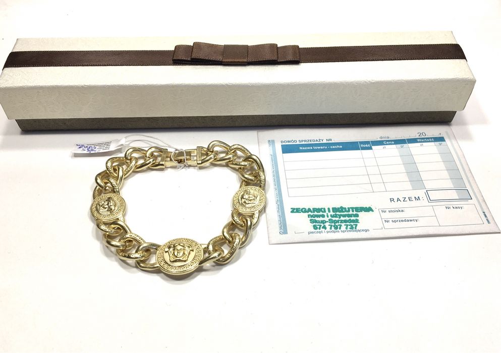 Złota męska bransoleta splot VERSACE•bita próba 585•pozłacana 14K